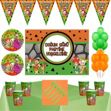 Parti Furyası Taş Devri Bambam ve Çakıl  Tema  8 Kişilik 70 x 100 cm Afişli  Set