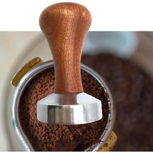 Alüminyum Kahve Sabahı Espresso Dağıtım Ahşap Saplı Kahve Makinesi 53MM