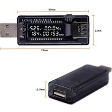 USB Akım Gerilim Dedektörü Voltmetre Ampermetre Test Cihazı 3 1 Siyah