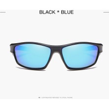 Trendy Açık Spor Polarize Güneş Gözlüğü Gözlük, Anti-Darbeli Yarış Sürme Motosiklet Gözlük Uv-Goggles - Mavi