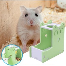 Gıda Kase Yerçekimi Pet Besleyici Kafa Boru Çeşmesi Cüce Hamster Yeşil