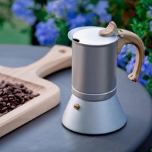 150 ml Moka Pot Kahve Makinesi Soba Indüksiyon Ocak Isıtma Ev Için Dayanıklı