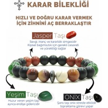 Kamus Karar Bilekliği Oniks Jasper Yeşim Hematit Doğal Taş Bileklik