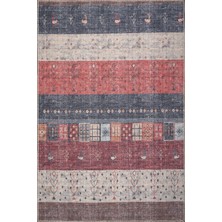 Konfor Halı Rugium Pera Etnik Desenli Yıkanabilir Halı Pamuk Taban Dokuma Kilim 2305 160 x 230 cm