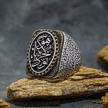Takılingo 925 Ayar Gümüş Edep Ya Hu Yazılı Taşsız Erkek Yüzük