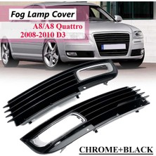 Shuai Yan Çift Ön Alt Sis Aydınlatma Koruması Trim Dekorasyon Grill Için -Audi A8 D3 Quattro 2008 2009 2010 Sürüş Lambası Tampon (Yurt Dışından)