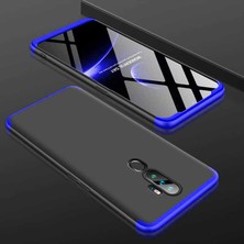 Smody Oppo A9 2020 Kılıf Kamera Korumalı 3 Parça Ays Sert Plastik Siyah-Mavi