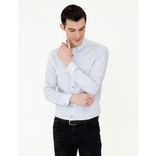 Pierre Cardin Erkek Açık Gri Slim Fit Uzun Kollu Gömlek 50255972-VR001
