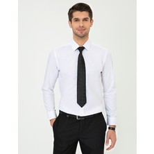Pierre Cardin Erkek Beyaz Slim Fit Uzun Kollu Klasik Gömlek 50251670-VR013