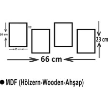 Astak Kahve 4 Parça Mdf Tablo