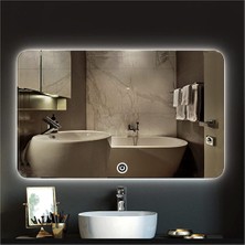 Global Led Mirror 80X120 cm Dokunmatik Tuşlu Ledli Ayna Banyo Aynası Dekoratif Ayna Boy Ayna Salon Duvar Ayna