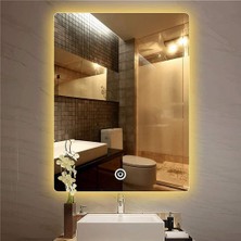 Global Led Mirror 75X105 cm Dokunmatik Tuşlu Ledli Ayna Banyo Aynası Dekoratif Ayna Boy Ayna Salon Duvar Ayna