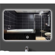 Global Led Mirror 65X90 cm Dokunmatik Tuşlu Ledli Ayna Banyo Aynası Dekoratif Ayna Boy Ayna Salon Duvar Ayna