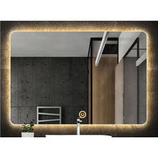 Global Led Mirror 40X55 cm Dokunmatik Tuşlu Ledli Ayna Banyo Aynası Dekoratif Ayna Boy Ayna Salon Duvar Ayna