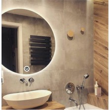 Global Led Mirror 60 cm Dokunmatik Tuşlu Yuvarlak Ledli Ayna Banyo Aynası Dekoratif Ayna Boy Ayna Salon Duvar Ayna