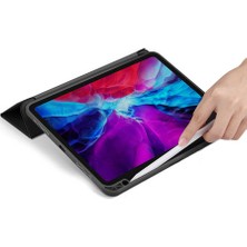 Coverzone Apple iPad 10.2 Uyumlu 8.nesil Smart Cover Kılıf Nort Arkası Şeffaf Standlı Pembe