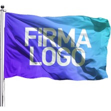 Özgüvenal Özel Logolu Gönder Flama 150X225 cm - Çift Kat Saten