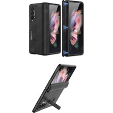 AktarMobile Samsung Galaxy Z Fold 3 Kılıf Magnetik Menteşe Korumalı Kick Standlı Premium Kapak Oleofobik Kaplama