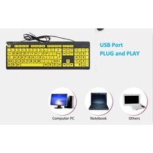 Shuai Yan T801 Klavye, Yaşlılar ve Çocuklar Için USB Kablolu Büyük Karakterli Taşınabilir Oyun Klavyesi (Yurt Dışından)