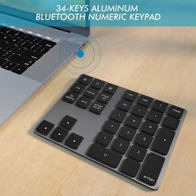 Shuai Yan Bluetooth Sayısal Tuş Takımı, Alüminyum Şarj Edilebilir 34 Tuşlu Kablosuz Sayı Takımı Harici Numpad Klavye Veri Girişi (Yurt Dışından)