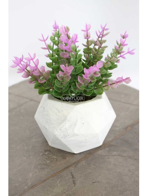 Yapay Çiçek Deposu Beton Saksıda Yapay Masa Çiçeği Model 7