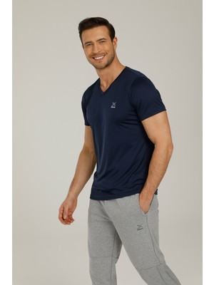 Kinetix SN222 Basic Pes V Neck T- Lacivert Erkek T-Shirt