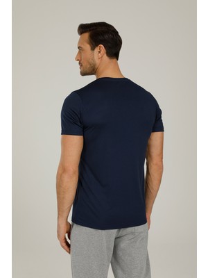 Kinetix SN222 Basic Pes V Neck T- Lacivert Erkek T-Shirt