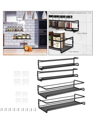 2 Asılı Baharat Rafları Depolama Raf Mutfak Duvarı Kiler Için Monte