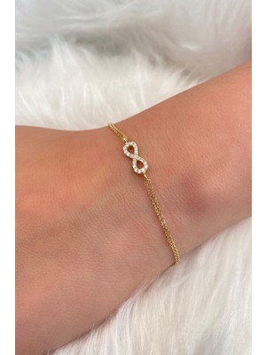 Fiyonk Kuyumculuk 14 Ayar Altın Taşlı Sonsuzluk Bileklik