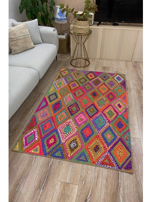 Kilim Home Bable Serisi Dekoratif  Pamuk Kaymaz Taban Halı 1007