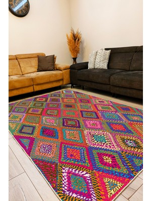 Kilim Home Bable Serisi Dekoratif  Pamuk Kaymaz Taban Halı 1007