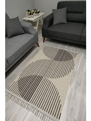 Kilim Home Cotton Serisi Dekoratif Dokuma Taban Saçaklı Kilim
