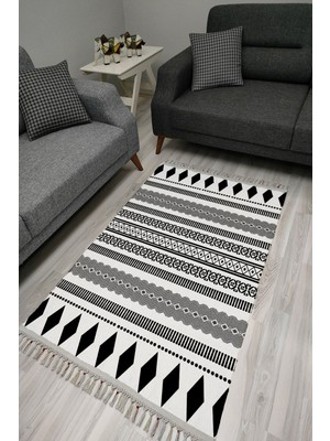 Kilim Home Cotton Serisi Dekoratif Dokuma Taban Saçaklı Kilim