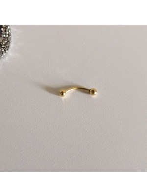 Bylin Cerrahi Çelik Gold Muz Piercing - Bar Uzunluğu 8 Mm- 1 Adet