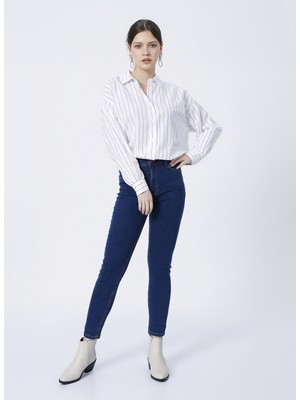 Aeropostale K-SKY Yüksek Bel Skinny Fit İndigo Kadın Denim Pantolon