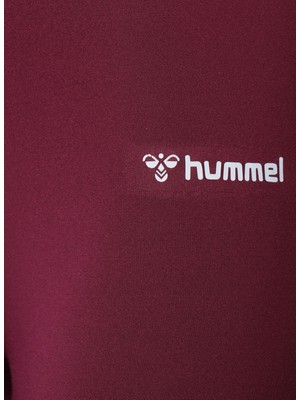 Hummel 931193-2099 Yüksek Bel Normal Kalıp Düz Vişne Kadın Tayt