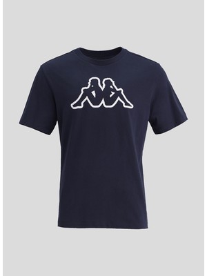 Logo Cromen Erkek Mavi  Regular Fit Tişört