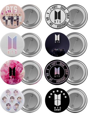 Satürn Bts Çanta Rozeti Seti 8 Adet En Büyük Boy 5.8cm Iğneli Broş