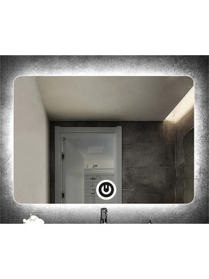Global Led Mirror 80X120 cm Dokunmatik Tuşlu Ledli Ayna Banyo Aynası Dekoratif Ayna Boy Ayna Salon Duvar Ayna