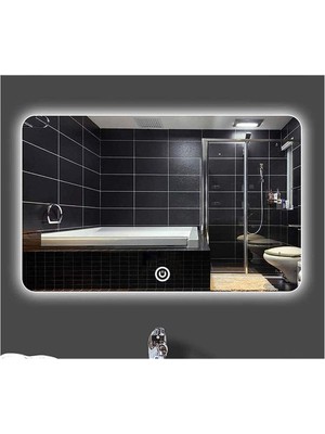 Global Led Mirror 65X90 cm Dokunmatik Tuşlu Ledli Ayna Banyo Aynası Dekoratif Ayna Boy Ayna Salon Duvar Ayna