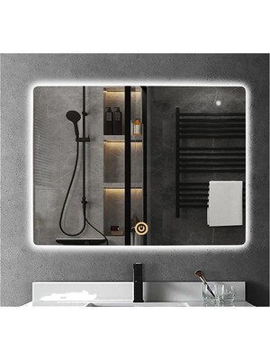 Global Led Mirror 50X65 cm Dokunmatik Tuşlu Ledli Ayna Banyo Aynası Dekoratif Ayna Boy Ayna Salon Duvar Ayna