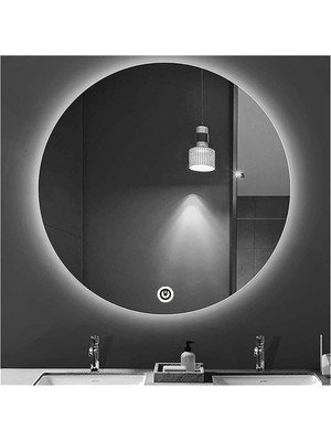 Global Led Mirror 70 cm Dokunmatik Tuşlu Yuvarlak Ledli Ayna Banyo Aynası Dekoratif Ayna Boy Ayna Salon Duvar Ayna