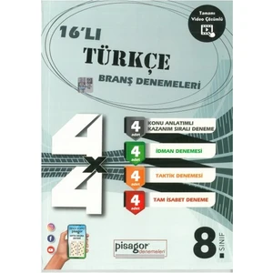 Zeka Küpü Yayınları Pisagor 16'lı Türkçe Branş Denemeleri