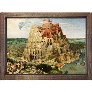 Deniz Çerçeve Pieter Brueghel - Babil Kulesi Tablo-Kahverengi Ahşap Çerçeve - 70X100
