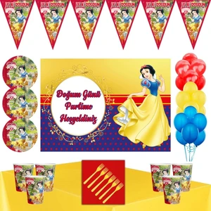 Parti Furyası Pamuk Prenses  Tema 16 Kişilik 50 x70 cm Afişli  Set