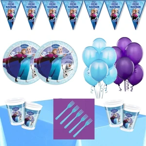 Parti Furyası Frozen Elsa 16 Kişilik  Doğum Günü Parti Seti Ekonomik Süsler