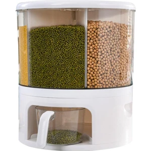 360 Derece Dönen Gıda Dağıtıcılı Saklama Kutusu - Beyaz (Yurt Dışından)