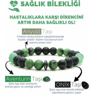 Sağlık Bilkeliği Anyolit Aventurin Oniks Doğal Taş Bileklik