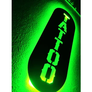 Tattoo Dövme LED Işıklı Ahşap Tablo Tabela