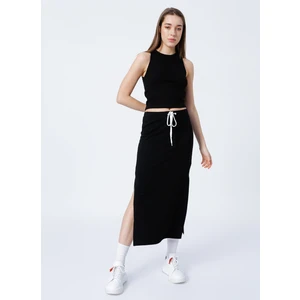 Bisiklet Yaka Fitilli Siyah Kadın Atlet K-BERN